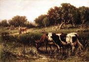 unknow artist Cattle in a Pool Germany oil painting artist